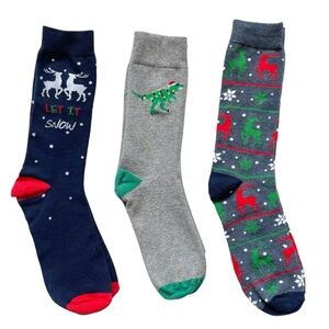 NWOT *BUNDLE* 3 Pairs Unisex Novelty Christmas Crew Socks, One Size